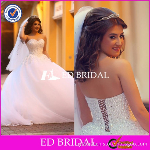 CE1140 Customized High-end Sweetheart Top Beaded Handmade Latest Wedding Gown